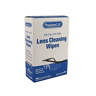 PhysiciansCare Lens Cleaning Wipe, 5" x 7", 100/Box (91295)