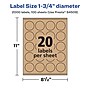 Avery Laser/Inkjet Multipurpose Circle Labels, 1.75" Dia, Kraft Brown, 2000/Box (94509)~#|#~40FD4E8E-91C8-4109-BF13A987A636DE79_sc7
