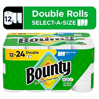 Bounty Select-A-Size Double Roll Paper Towels, 2-ply, 82 Sheets/Roll, 12 Rolls/Pack (66541/06130)~#|#~410DD340-C1BF-4344-A02FC363DEA4E68B_sc7