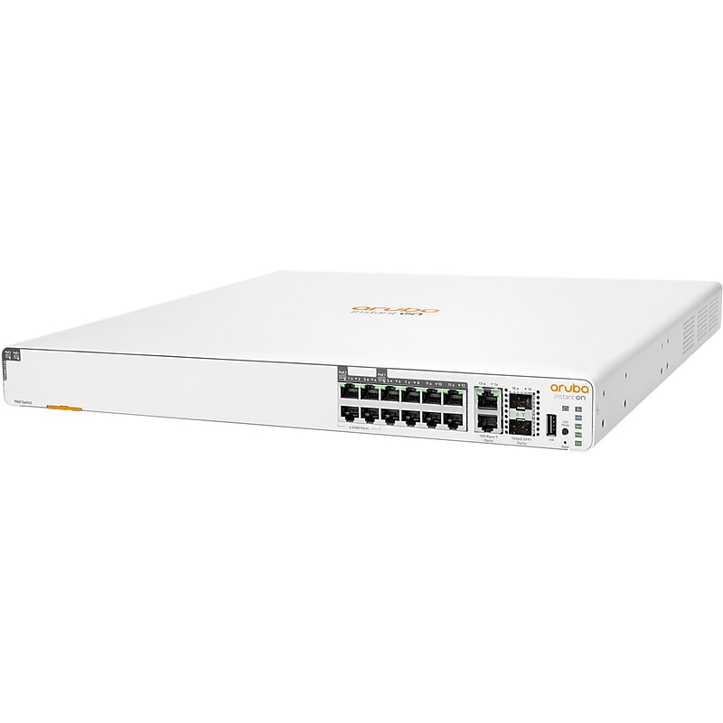 HPE Instant On 1960 12-Port Gigabit Ethernet PoE Smart Managed Switch, 2.5GbE, White (S0F35A#ABA) image 1