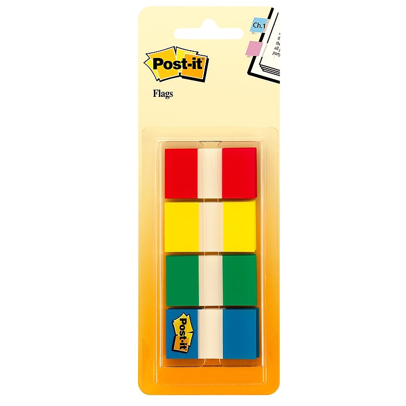 Post-it Flags, .94", Assorted Colors, 160 Flags/Pack (680-RYGB2) image 1