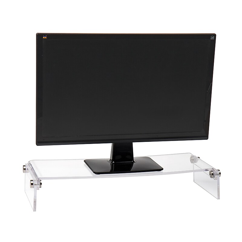 Mind Reader Desktop Organizer Riser Monitor Stand, Clear (ACRMON-CLR) image 1