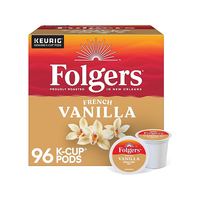Folgers French Vanilla Coffee, Keurig K-Cup Pod, 96/Carton (6661CT) image 1