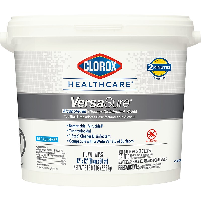 Clorox Healthcare VersaSure Cleaner Disinfectant Wipes, 110 Wipes/Container (31759) image 1