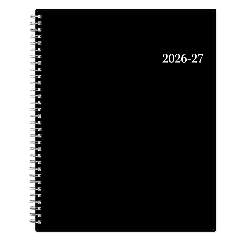 2026-2027 Blue Sky Enterprise 8.5" x 11" Academic Weekly & Monthly Planner, Plastic Cover, Black (130609-A27) image 1