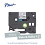 Brother P-touch Premium Matte Laminated Label Tape, ~1/2" x 26.2', White on Gray (TZeML35)~#|#~4123289E-FF91-45B2-B177DE1803F9C3AE_sc7