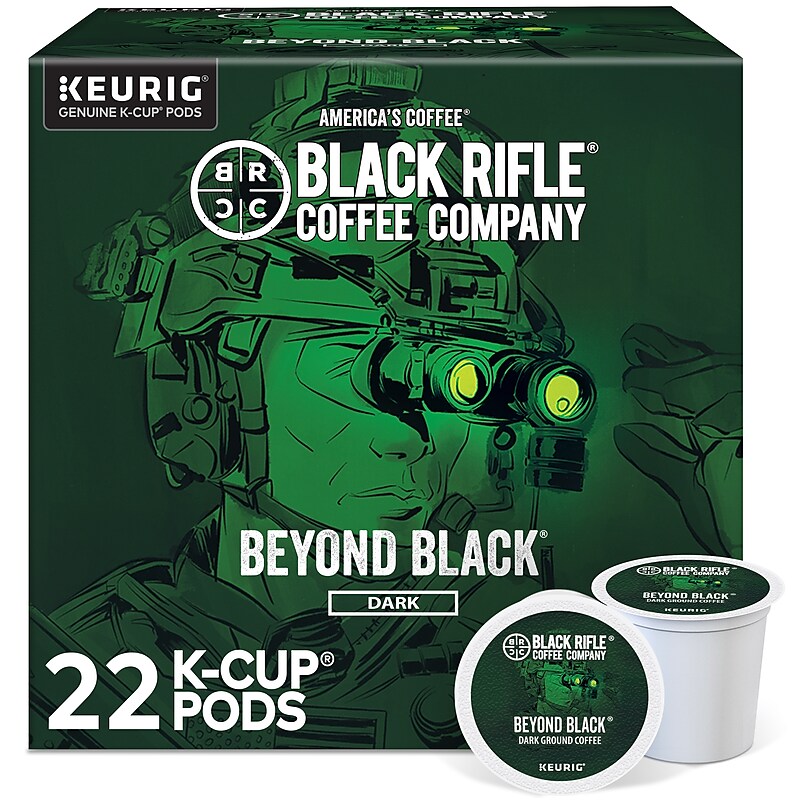 Black Rifle Coffee Company Beyond Black Coffee Keurig® K-Cup® Pods, Dark Roast, 22/Box (5000384043) image 1
