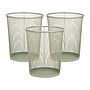 Staples Metal Mesh Trash Can, 4.4 Gallon, Sage Green, 3/Pack (ST63859)~#|#~412D962F-0F61-455E-943E16F75C1BACAA_sc7