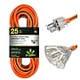 GoGreen Power 25' Indoor/Outdoor Extension Cord, 3-Outlet, 14 AWG, Orange (GG-15125)~#|#~413006D8-FDAE-425C-BF4A481B0A4F4EFB_sc7