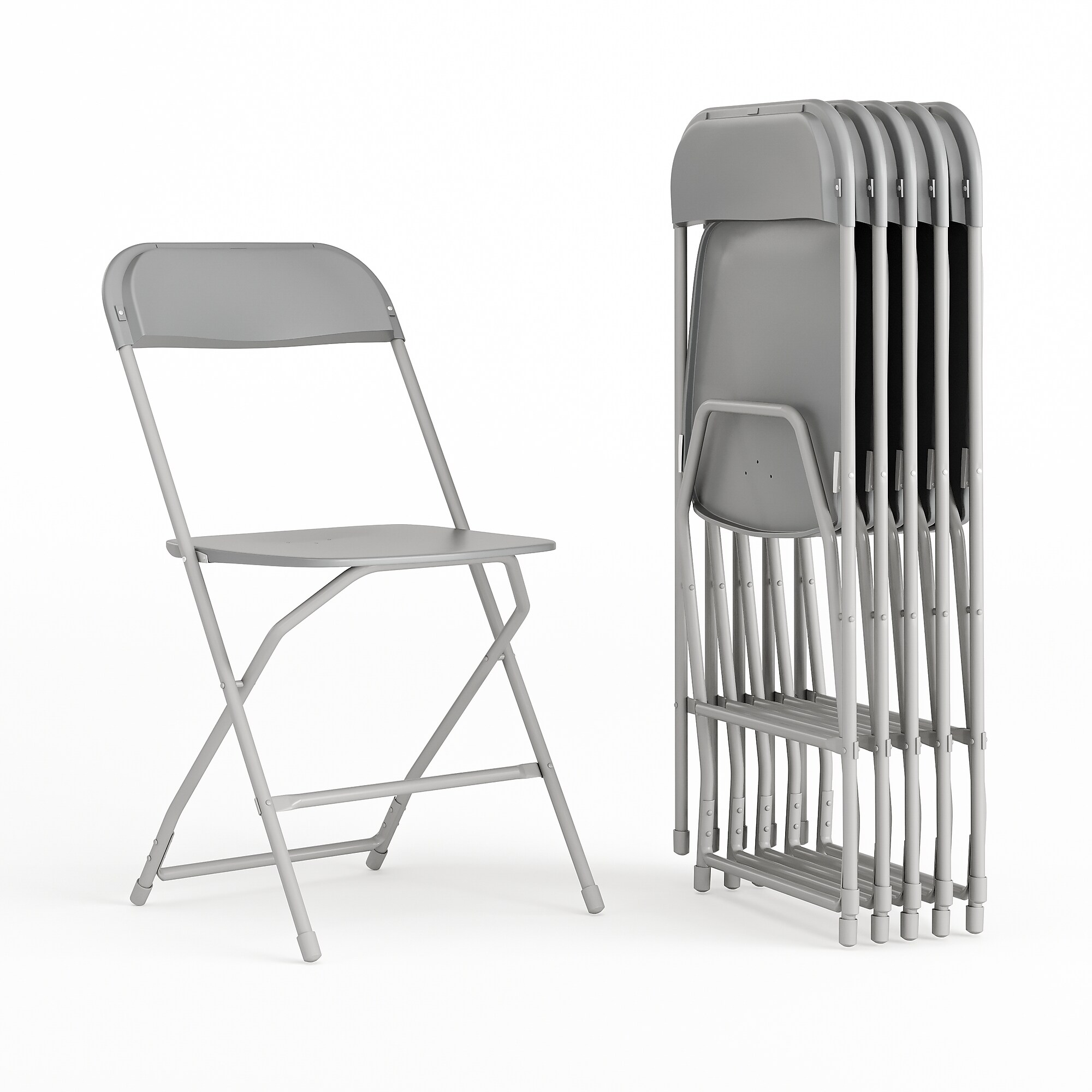 Flash Furniture HERCULES Plastic Folding Chair, Grey, 6/Pack (6LEL3GREY) Sansujyuku sansujyuku.com