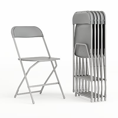 Flash Furniture HERCULES Plastic Folding Chair, Grey, 6/Pack (6LEL3GREY) Simolary simolary.com