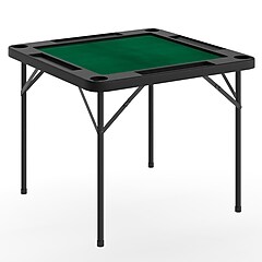 Flash Furniture Silas Folding Card Game Table, Black/Green