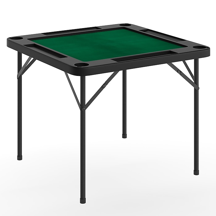 Flash Furniture Silas Folding Card Game Table, Black/Green
