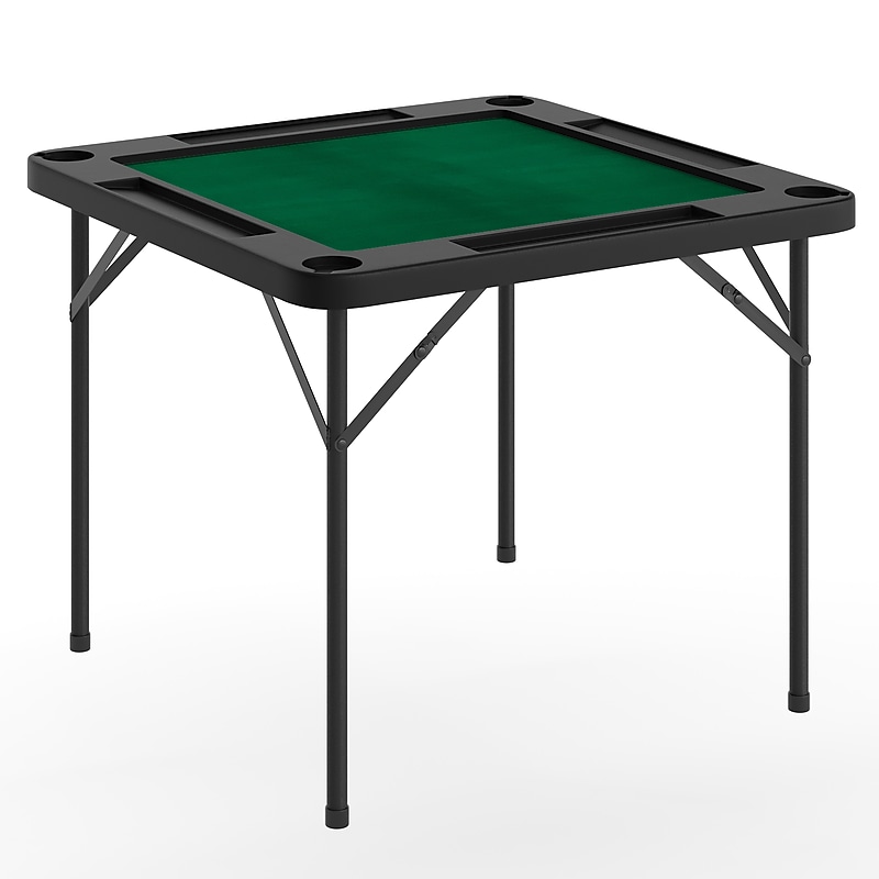 Flash Furniture Silas Folding Card Game Table, Black/Green (DADMJZ88BKGR) image 1