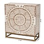 Baxton Studio Ercilia 30"H Mother of Pearl Storage Cabinet, Foliage Brown/White/Brass (240-13470-HiT)~#|#~413C34AD-EB40-42F2-914977F9C25B4A26_sc7