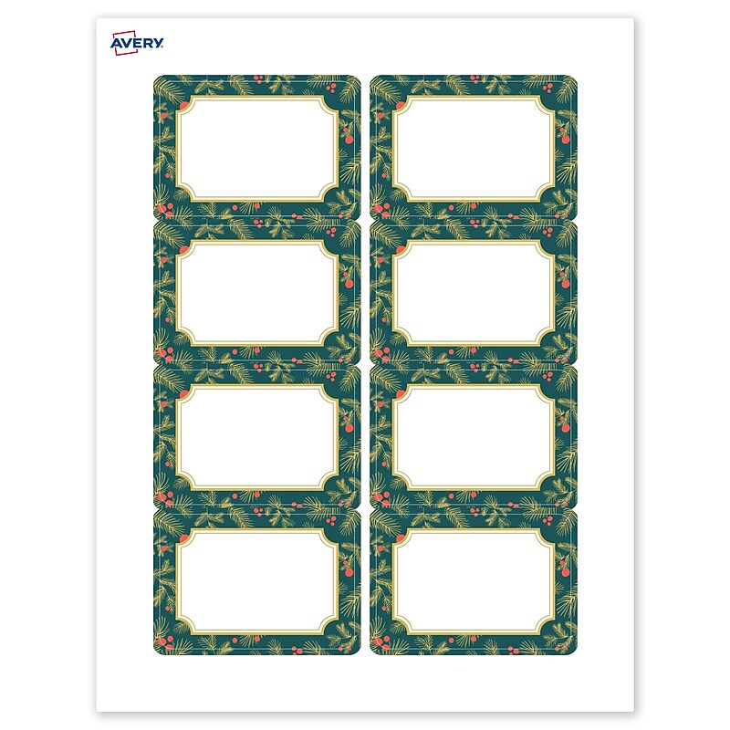 Avery Rectangle Multipurpose Labels, 2-1/3" x 3-3/8", White, 80/Pack (19479370500) image 1