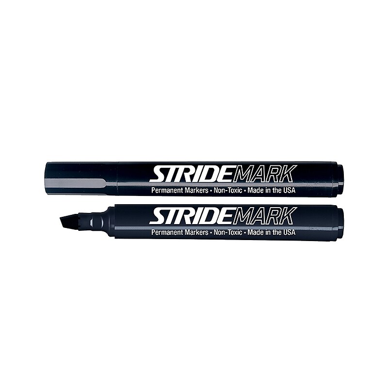 Stride StrideMark Tank Permanent Marker, Chisel Tip, Black Ink, 12/Box (22001) image 1