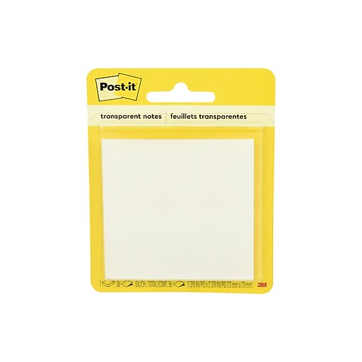 Postit® Transparent Notes, 27/8" x 27/8", 36 Sheets/Pad, 1 Pad/Pack