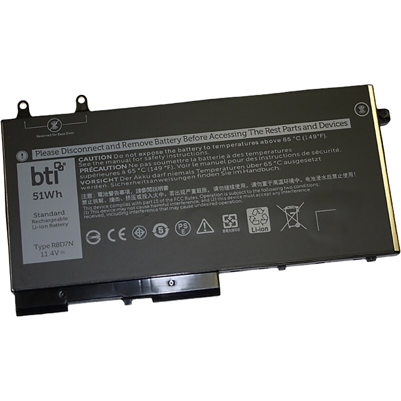 Battery Technology Li-Ion Replacement Battery for Dell Latitude 5500, 5401, 5501, 4470mAh (R8D7N-BTI) image 1