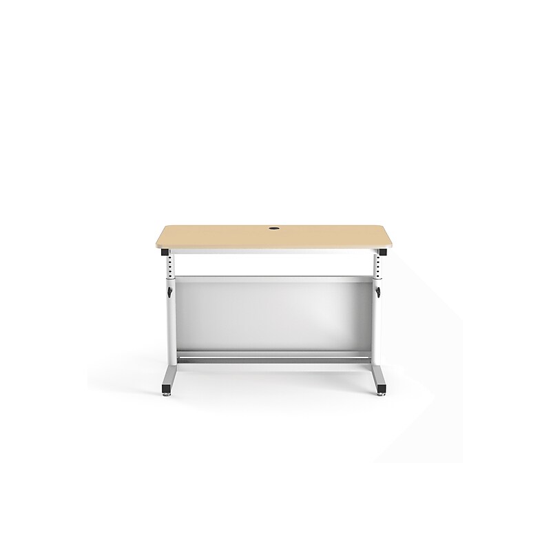 VersaDesk Deluxe 48"W Manual Adjustable Standing Computer Table, Maple/White (CTL4824-WM) image 1