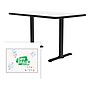 Correll Dry-Erase Markerboard Cafe Table, 30" x 60", Frosty White/Black (BTT3060DE-80)~#|#~414A7B49-E159-4C98-A453488A454F8805_sc7