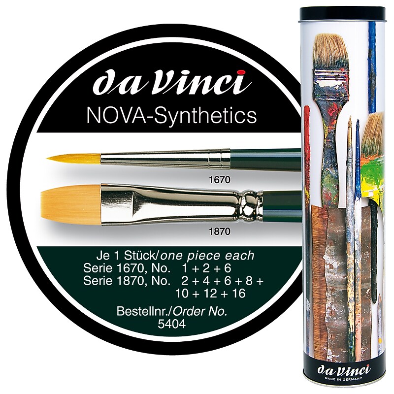 da Vinci NOVA Acrylic & Oil Synthetic Bristle Restoration Brushes, 10/Pack (DVXVA54040) image 1