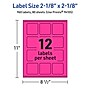 Avery Square Laser/Inkjet Multipurpose Labels, 2-1/8" x 2-1/8", Neon Magenta (960/Box)~#|#~41505227-E6B8-47E5-9E827896671DABB2_sc7