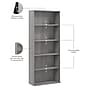 Bush Business Furniture Hustle Tall 5 Shelf Bookcase, Platinum Gray (HUB230PG)~#|#~4150B292-9293-4AC0-B00B19F0DE4F9ADE_sc7