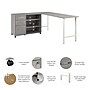 Bush Business Furniture Hustle 72"W Computer Desk and Storage Cabinet with Drawers and Shelves, Platinum Gray (HUS008PG)~#|#~4153EDE9-385D-43AD-8090BAF8DEBAD481_sc7