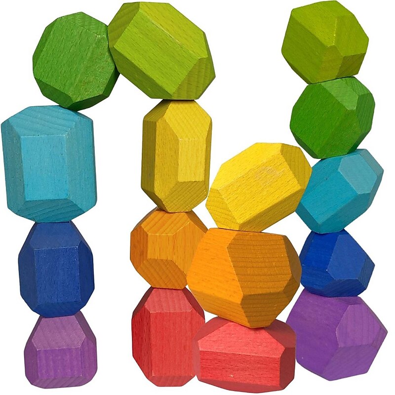 Extasticks Stackalino Wooden XL Balancing Stacking Rocks, 17/Pack (EXAE3309) image 1