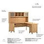 Bush Home Somerset 72" W L Shaped Computer Desk with Hutch, Maple Cross (SET001MC)~#|#~415F432E-8AF0-4128-82E61AD5CAA4B10D_sc7