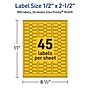 Avery Laser/Inkjet Barbell Multipurpose Labels, 0.5" x 2.5", Bright Yellow, 900/Pack (94749)~#|#~416373A9-CE5F-447A-AD6F07F0DBE9DD23_sc7