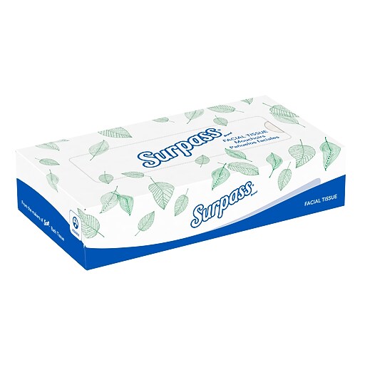 Surpass Facial Tissue, 2-Ply, 100 Sheets/Box, 30 Boxes/Pack (21340