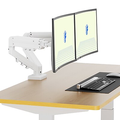 FlexiSpot MA1 Adjustable Dual Arms, Up to 32″ Monitors, White (MA1W-D-DP) Sansujyuku sansujyuku.com