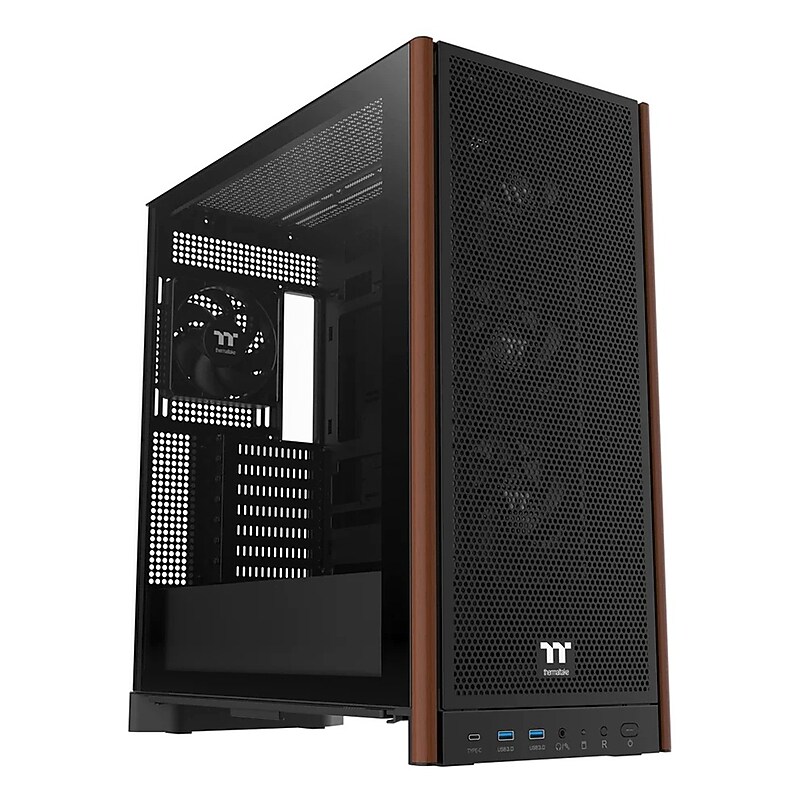 Thermaltake S Series ATX Mid-Tower Computer Case, Black (CA-11J-OOM1WN-00) image 1