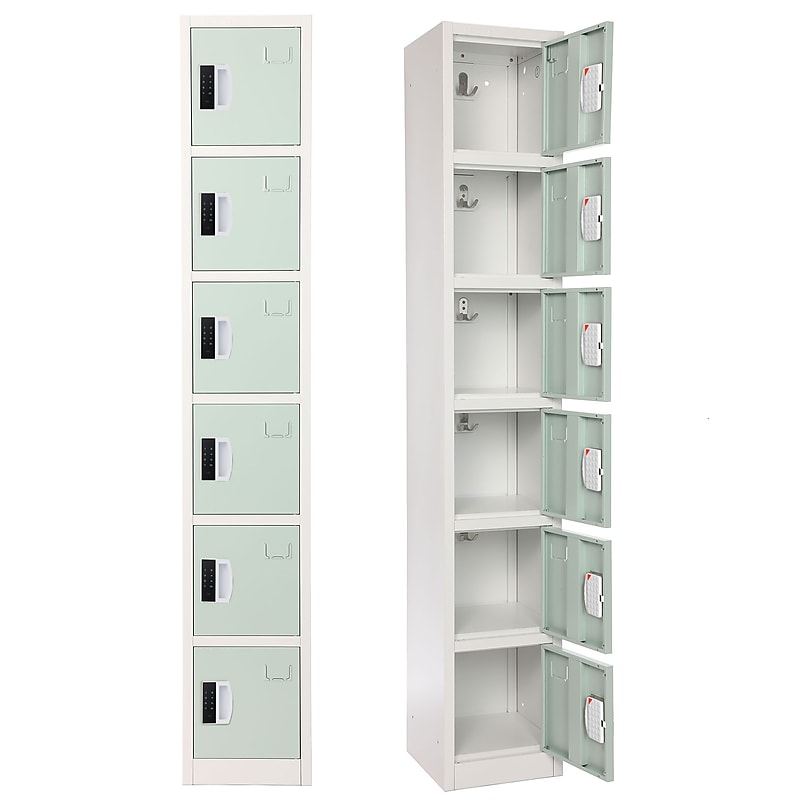AdirOffice 72"H 6-Tier Misty Green Storage Locker (ADI629-206-MGRN-DL) image 1