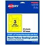Avery Laser/Inkjet Sealing Labels, 5-7/8" x 4", Neon Yellow, 120 Labels/Box (19479370802)~#|#~416FECCF-9DAC-4545-90CDFE2B5003D5E9_sc7