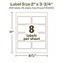 Avery EcoFriendly Laser/Inkjet Rectangle Multipurpose Labels, 2" x 3-3/4", White, 200/Pack (94240)~#|#~4176106F-BECD-4B06-AFC8A2CB35AAABA0_sc7