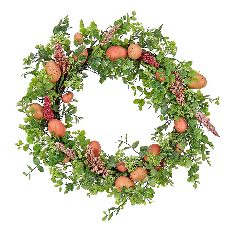 National Tree Company 22" Pink Eggs Easter Wreath (RAE-KSD20A032) image 1