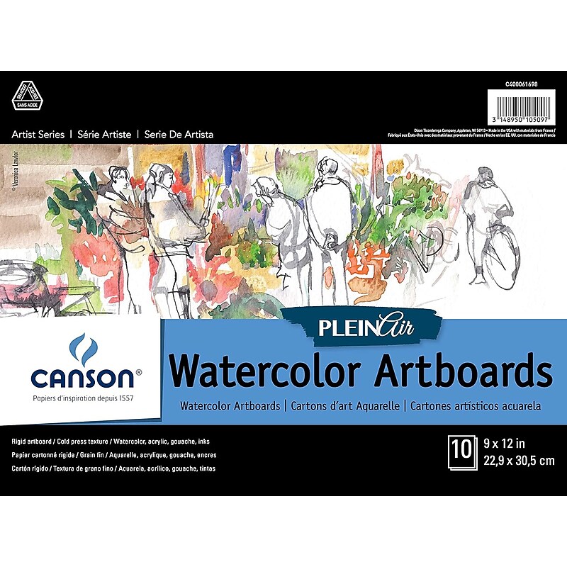 Canson Artist Series 9" x 12" Montval Plein Air Watercolor Sketch Pad, 10 Sheets/Pad (MCXC400061698) image 1