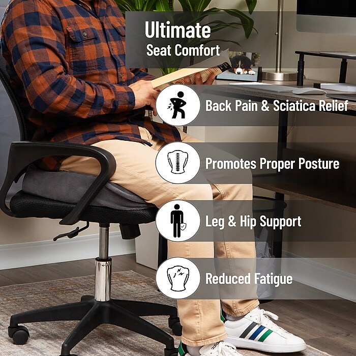 Mind Reader Memory Foam Office Chair Ergonomic Orthopedic Cushion