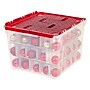 Iris Large Stackable Plastic Storage Bin, 13.81" x 18.31"x 19.31", 60 Qt., Red/Clear (WL-60 )~#|#~417C8926-93EF-48CE-B25802B06FE4AC7E_sc7