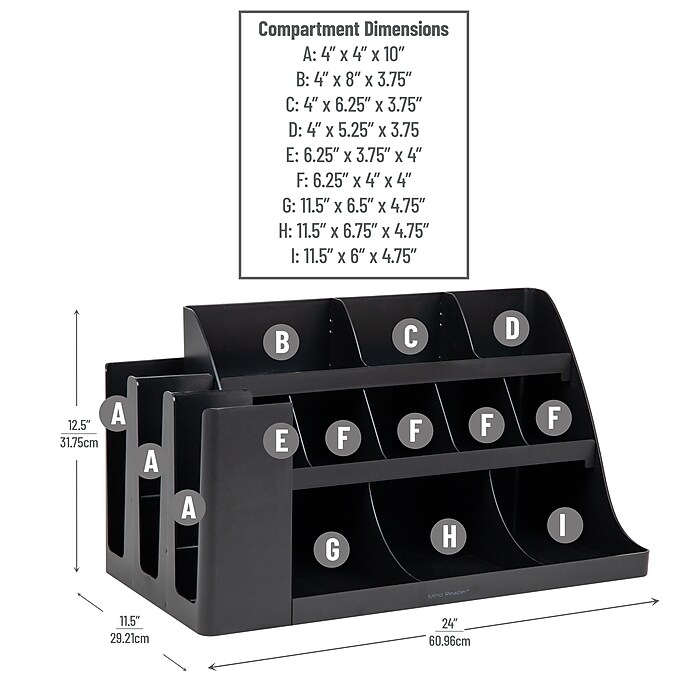 Mind Reader 14 Compartment Plastic Cup and Condiments Countertop