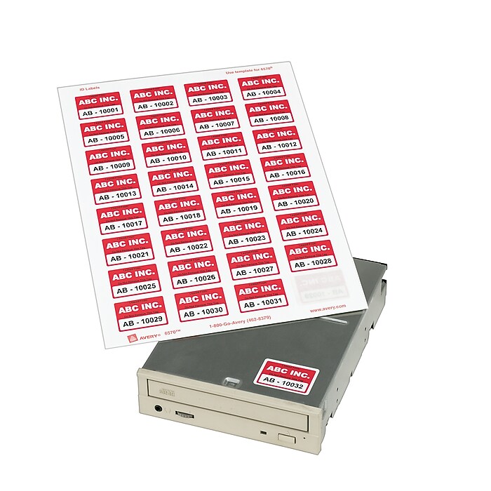 Avery Sure Feed Laser/Inkjet Identification Labels, 1 1/4