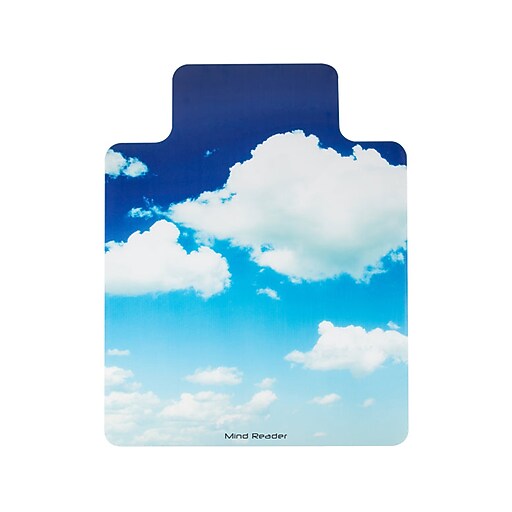 Mind Reader Hard Floor Chair Mat with Lip, 47" x 35", Blue