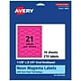 Avery Oval Scalloped Laser/Inkjet Multipurpose Labels, 1-1/8" x 2-1/4", Neon Magenta (210/Pack)~#|#~4187B711-8C92-418C-B69517EEA22043EF_sc7