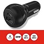 Staples TECH USB-A/USB-C Car Charger, 32W, Black (ST62340)~#|#~419BD030-3354-49AD-828C63CE025CBFA3_sc7
