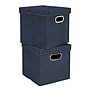 Household Essentials 24.75 Quart Cube Storage Box, Cardboard, Blue, 2/Pack (HE1073)~#|#~41A5E925-10E5-471F-A7762D44DBEC4491_sc7