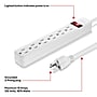 Staples TECH 6-Outlet Power Strip, 3' Cord, White,  3/Pack (42319)~#|#~41A607F0-715C-4D3D-B899F3E08407B0DA_sc7