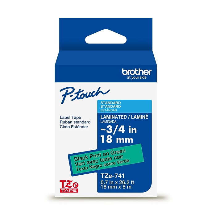 Brother P-touch Laminated Label Tape, 3/4